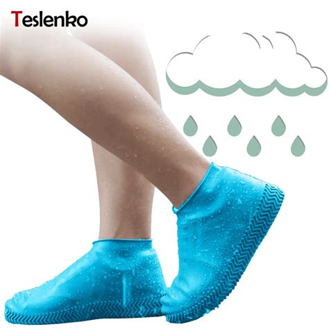 1 Pair Outdoor Silicone Waterproof Shoe Covers Reusable Overshoes Non Slip Flats Ankle Boots