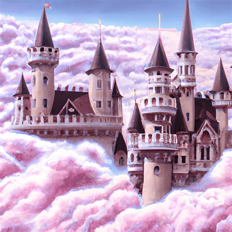 Fairytale Castles On Clouds Digital Graphic Creative Fabrica