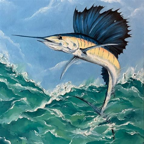 Sailfish Painting Etsy