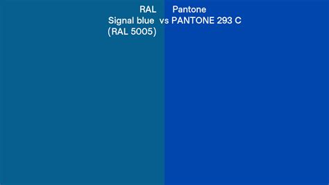 RAL Signal Blue RAL 5005 Vs Pantone 293 C Side By Side Comparison