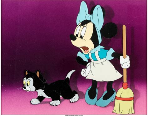 Figaro And Frankie Minnie Mouse And Figaro Production Cel Courvoisier