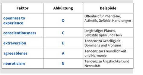 Vl Big Five Karteikarten Quizlet