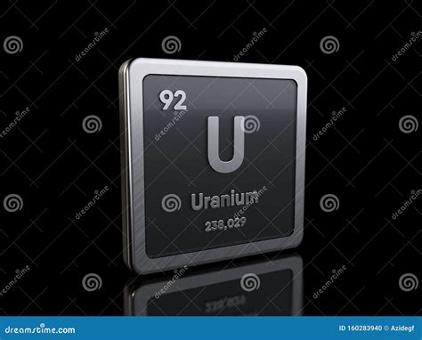 Uranium U Element Symbol From Periodic Table Series Stock Illustration