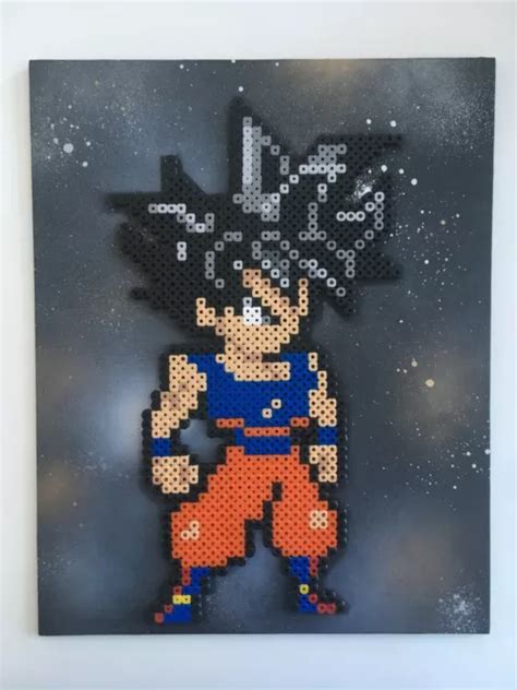 Pixel Art Perles A Repasser Tableau De Goku Ultra Instinct Dans