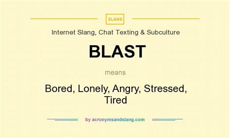 BLAST - Bored, Lonely, Angry, Stressed, Tired in Internet Slang, Chat ...