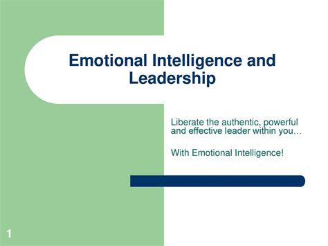 Emotional Intelligence And Leadership Ppt Download