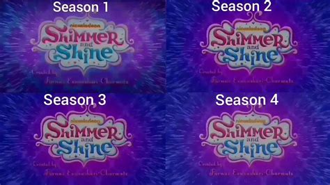 Shimmer And Shine Theme Song intro Opening Comparison Season 1, 2, 3 ...