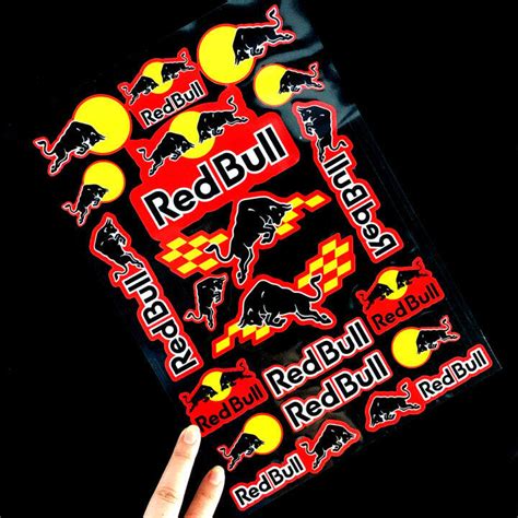 Red-Bull Racing F1 Sticker Red Bull Decal Reflective MotoGP Red Racing Funy Helmet Vinyl ...