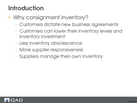 Customer Consignment Inventory