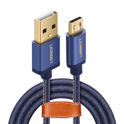 New Ugreen Micro USB To USB Denim Braided 2A Fast Charging Cable Data