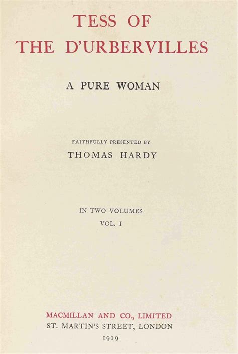 Hardy Thomas 1840 1928 The Works London Macmillan 1919 20 37