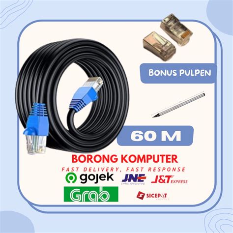 Jual Kabel Lan UTP OUTDOOR Cat5E 60m Siap Pakai 60 Meter UTP CAT5E