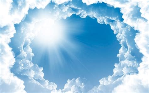 Download wallpapers clouds frame, blue sky, creative, background with ...