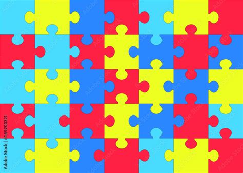 Large 35-piece puzzle. Colorful puzzle. Autism colors Stock Vector ...