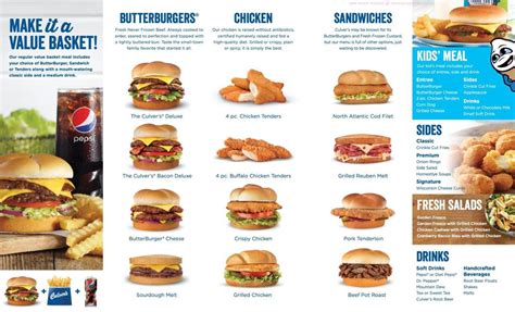 Printable Culver's Menu