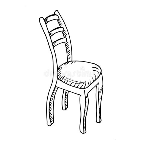 Silla Ilustraci N Simple Del Doodle Una Silla De Madera Aislada