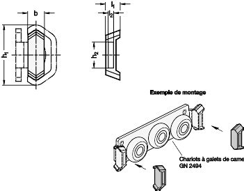 GN 2498 Balais en plastique pour rails de guidage linéaire à galets GN