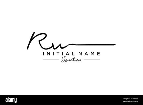 Rw Signature Logo Template Vector Hand Drawn Calligraphy Lettering