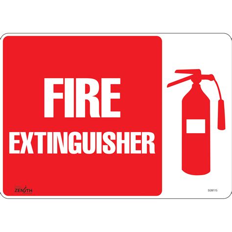 Zenith Safety Products Fire Extinguisher Sign 10 X 14 Vinyl