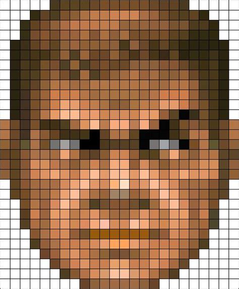 Doom Guy Perler Bead Pattern Bead Sprites Characters Fuse Bead