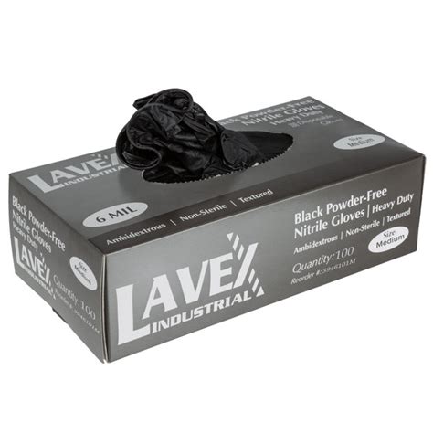 Lavex Industrial Nitrile Mil Heavy Duty Powder Free Textured Gloves