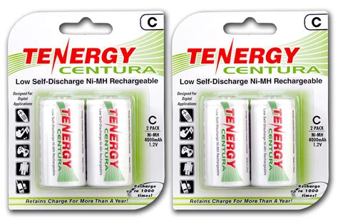 Tenergy Centura C 4000mah Nimh Rechargeable Batteries 4pk Tenergy