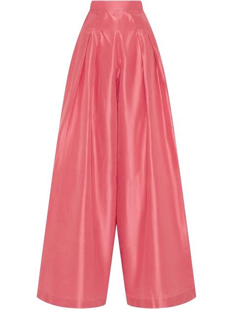 Oscar De La Renta Wide Leg Silk Taffeta Pants Farfetch