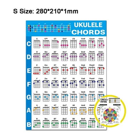 Ukulele Chords Chart Finger Practice Chart Poster For Music Learning ...