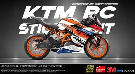 Multicolor Ktm Rc Cup Racing Edition Full Body Wrap Decals Sticker Kit