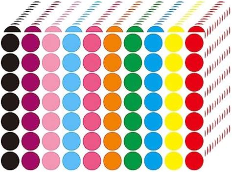 Amazon Yeachlaing 1 Round Colored Dot Stickers Labels 660 Pack