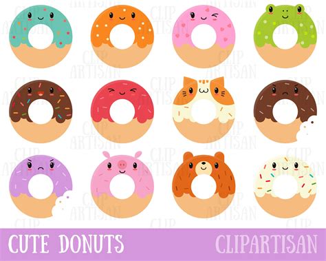 Cute Kawaii Donut Clip Art