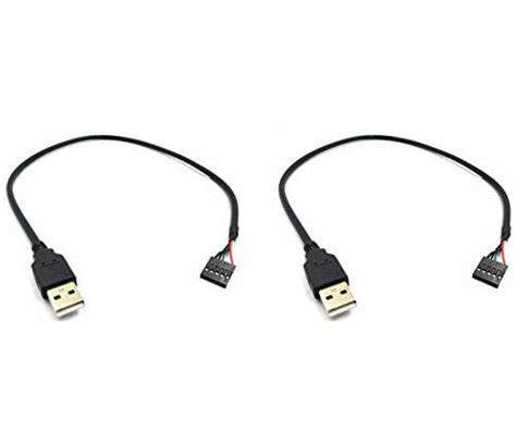 Getuscart Duttek 2 Pack 50cm 5 Pin Motherboard Female Header To Usb 20 Male Adapter Dupont