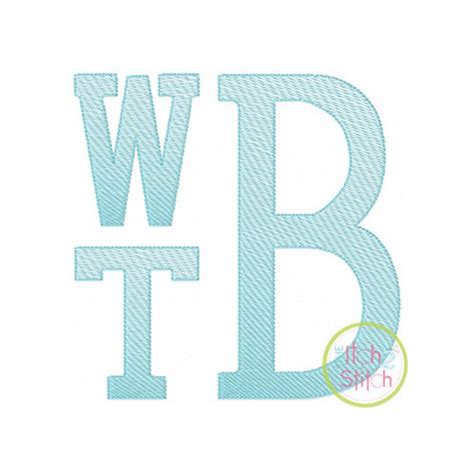 Stacked Serif Sketch Embroidery Monogram Font Exclusive Font Etsy