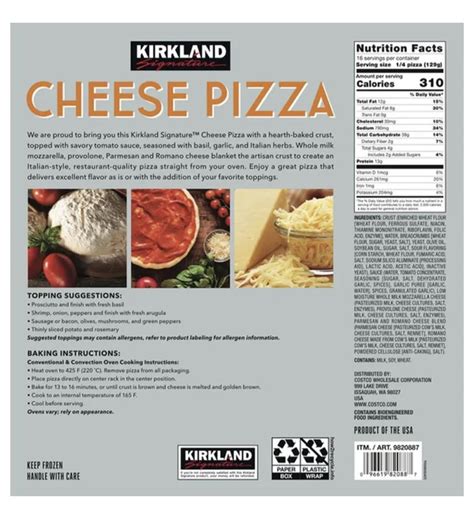 Costco Frozen Cheese Pizza Reheating Instructions Rcostco