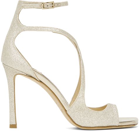 Silver Azia 95 Sandals By Jimmy Choo On Sale