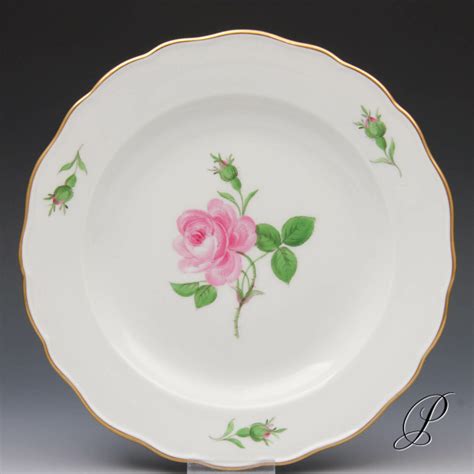 Kuchenteller Meissen Im Dekor Rote Rose Porzellan Porcelain