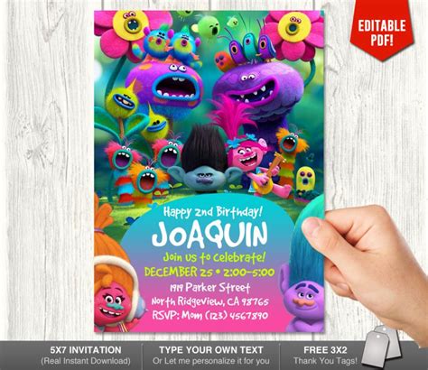 Trolls Invitation - My Party Templates