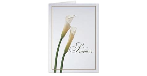 Calla Lily Sympathy Card Zazzle