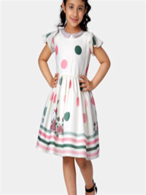 Buy Peppermint Green & White Printed Dress - Dresses for Girls 17223672 | Myntra