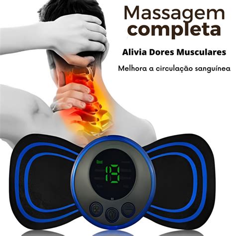 Kit 2 Peças Mini Massageador Elétrico Portátil para Alívio de Dores no