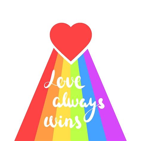 Premium Vector Lgbt Concept Rainbow From Red Heart Love Always Witn