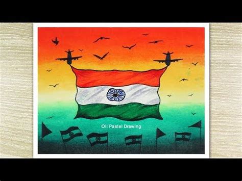 Independence Day Drawing For Beginners With Oil Pastels Independence