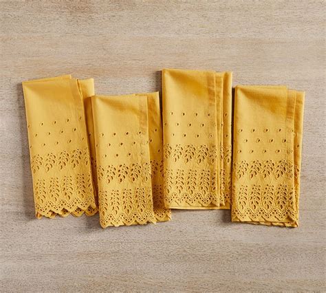 Eyelet Organic Cotton Napkins - Set of 4 | Pottery Barn