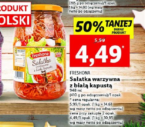 Sałatka z białej kapusty Freshona cena promocje opinie sklep