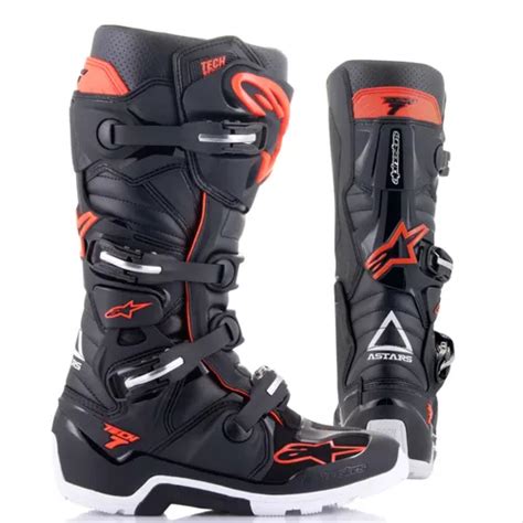 Bota Alpinestars Tech 7 Enduro Preta Vermelha Motocross Parcelamento