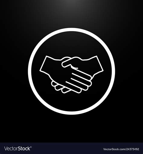 Handshake partners logo on a black background Vector Image