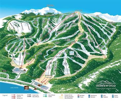 Trail map Homewood Mountain Resort