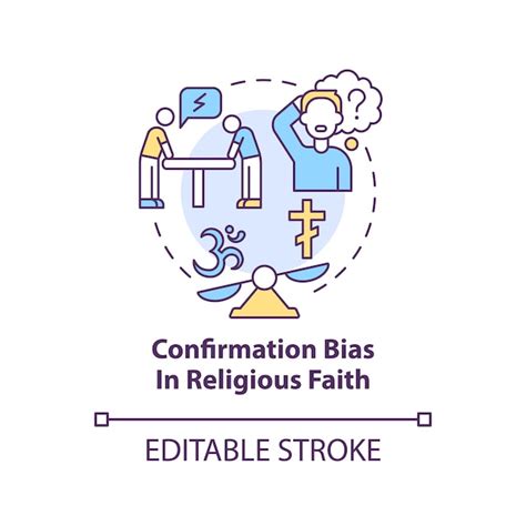 Premium Vector Confirmation Bias In Religious Faith Concept Icon