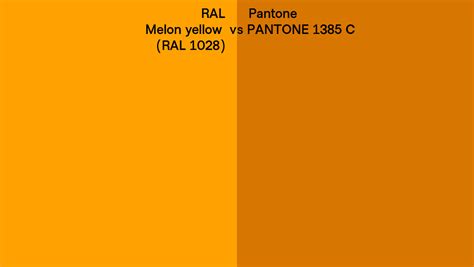 RAL Melon Yellow RAL 1028 Vs Pantone 1385 C Side By Side Comparison