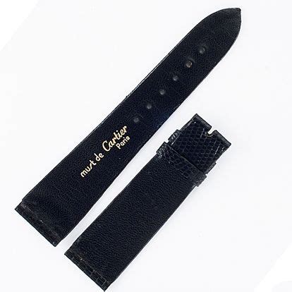 Cartier Shiny Black Lizard Strap 21x18 Gray Sons Jewelers